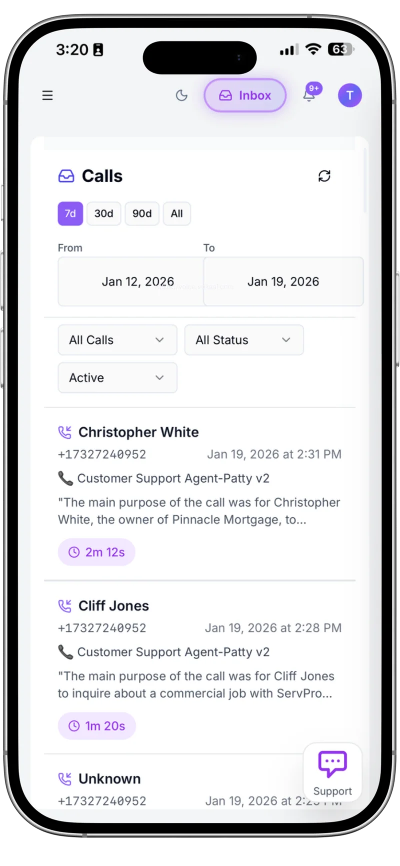 Call Inbox - Manage all your calls in one place